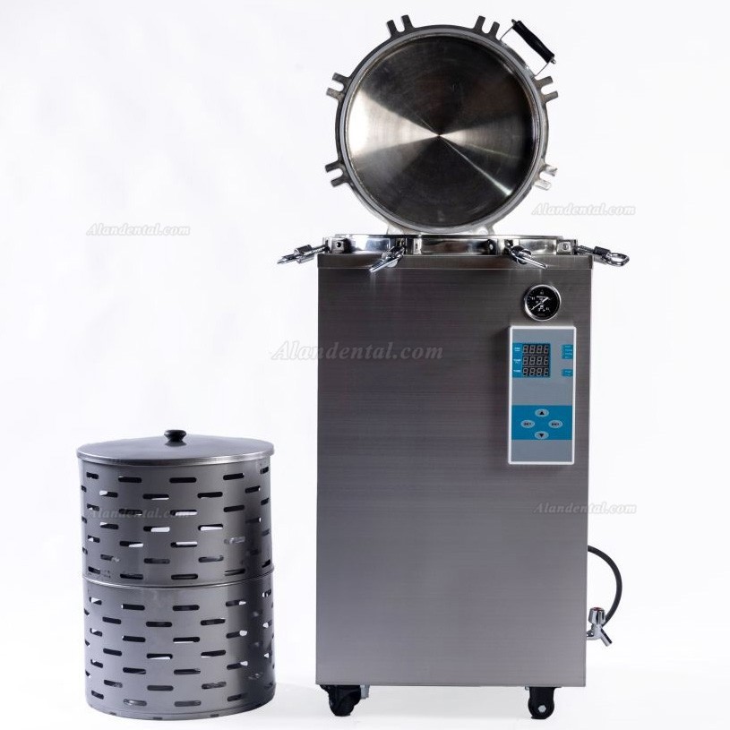 JIBIMED LS-LD 35L/ 50L/ 75L/ 100L/ 120L/ 150L Vertical Pressure Steam Autoclave Sterilizer 105℃ - 134℃ LED Display